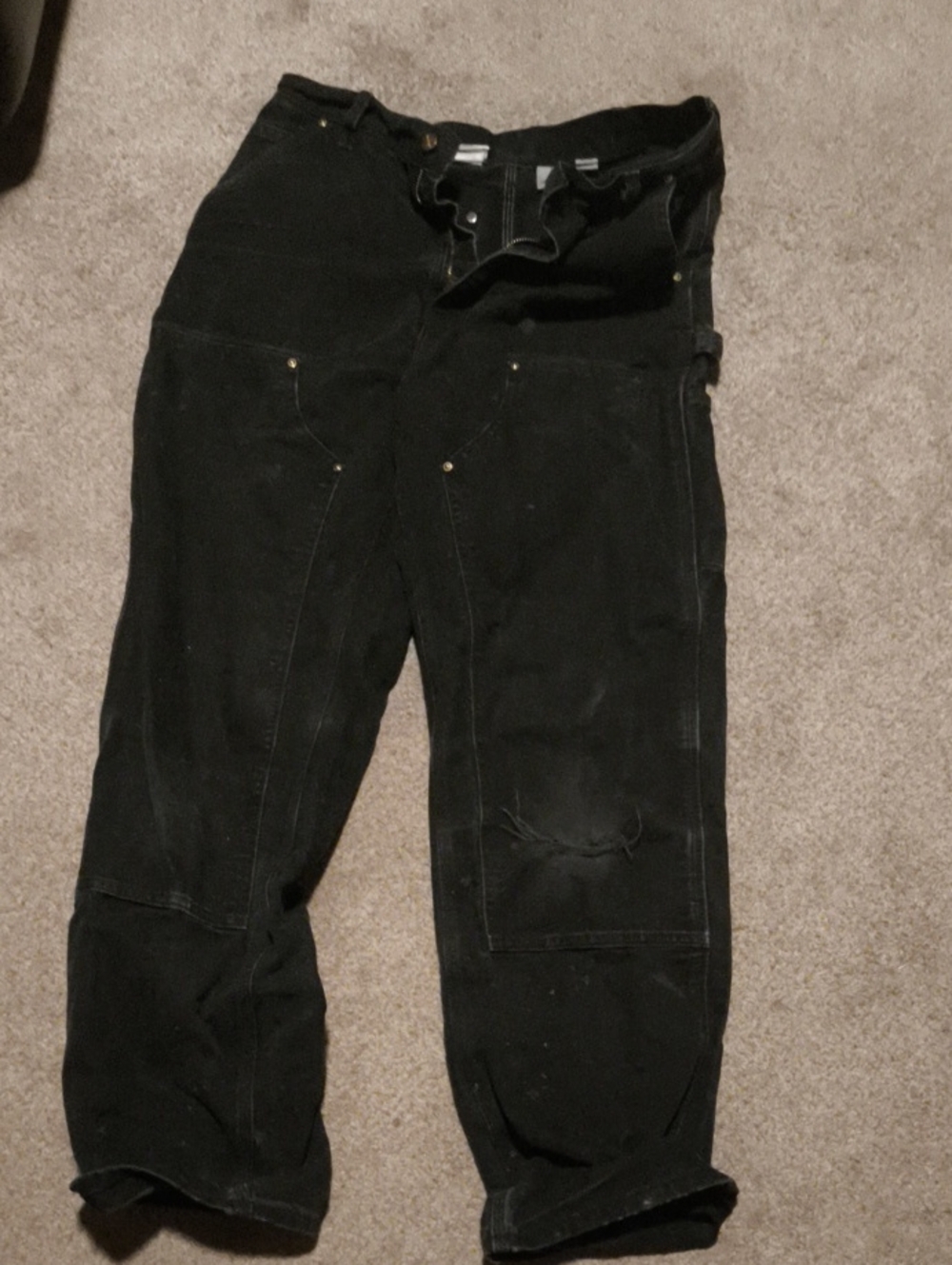 Carhartt Black Double Knee Vintage Heavy  Made In USA